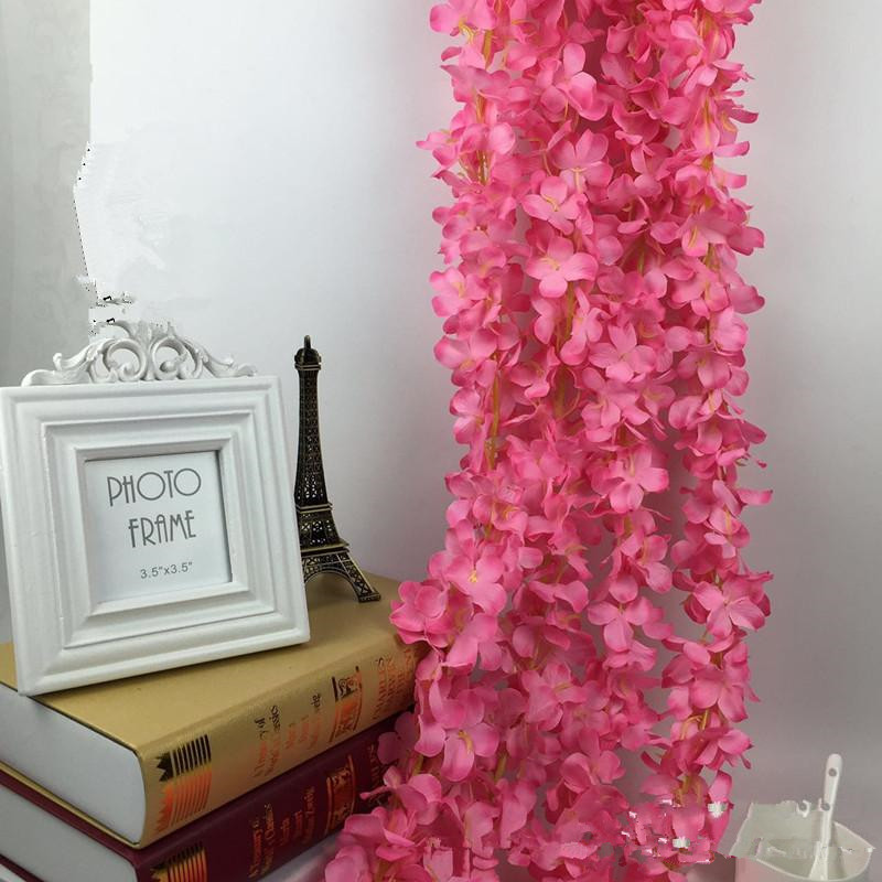 018 Romantic Silk Artificial Flowers Wedding Party Simulation Wisteria Vine Long Plant Home Room Office Garden Arch Decoration Flowers