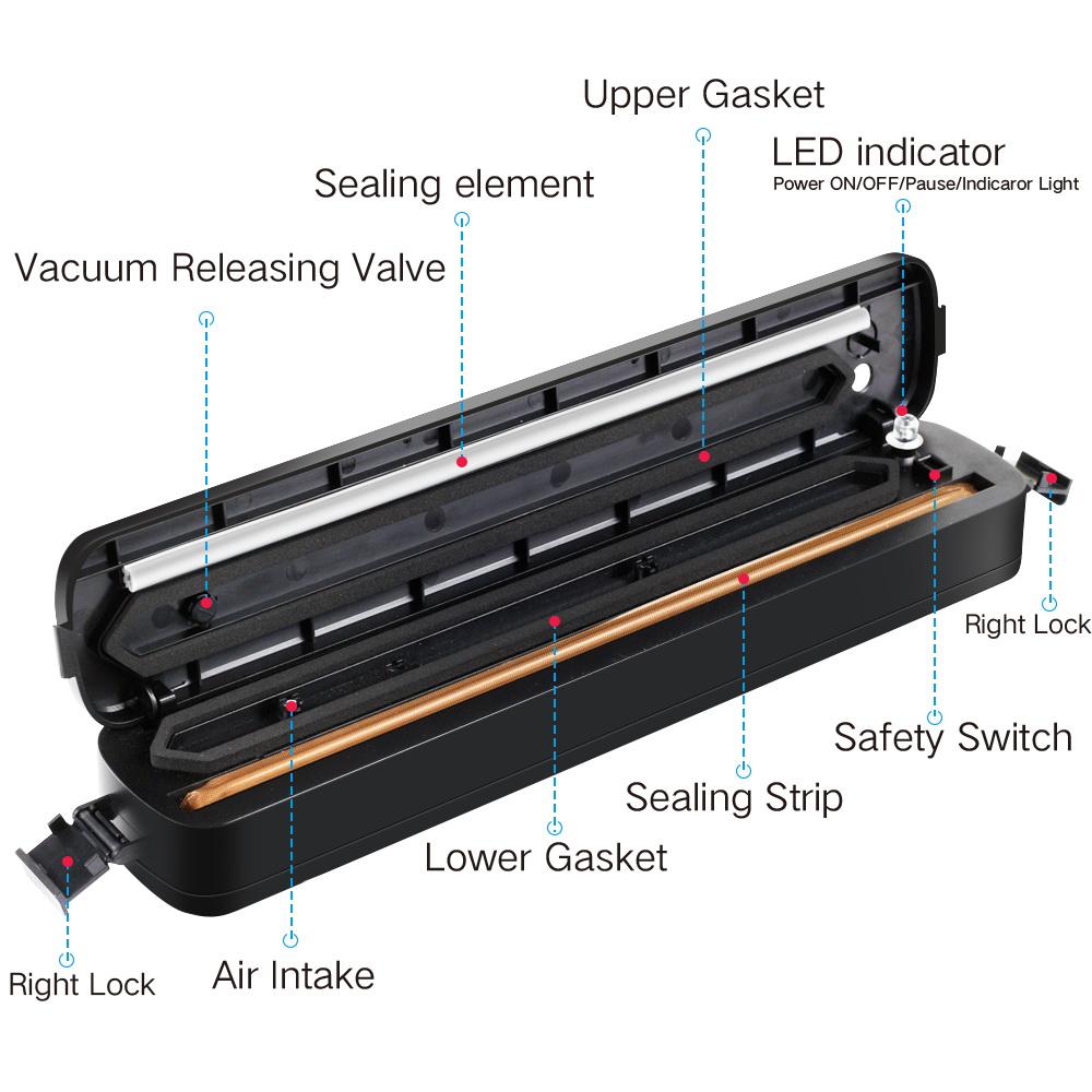 Vacuum Sealer 90W Automatic Food Packing Machine with 15pcs Vacuum Bags Best for Household Vacuum Sealing Machine Dry & Moist