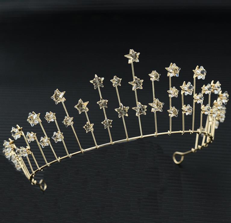 2018 new bride wedding Star crown semicircular hair accessories wedding dress accessories photo studio hair accessories