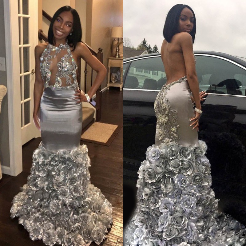 Attracitve 3D Rose Flower Prom Dress 2K18 Black Girl Fashion Steel Gray Mermaid Evening Gowns Sexy Backless Saudi Arabia Party Evening Dress, Sage
Attracitve 3D Rose Flower Prom Dress 2K18 Black Girl Fashion Steel Gray Mermaid Evening Gowns Sexy Backless Saudi Arabia Party Evening Dress, Sage