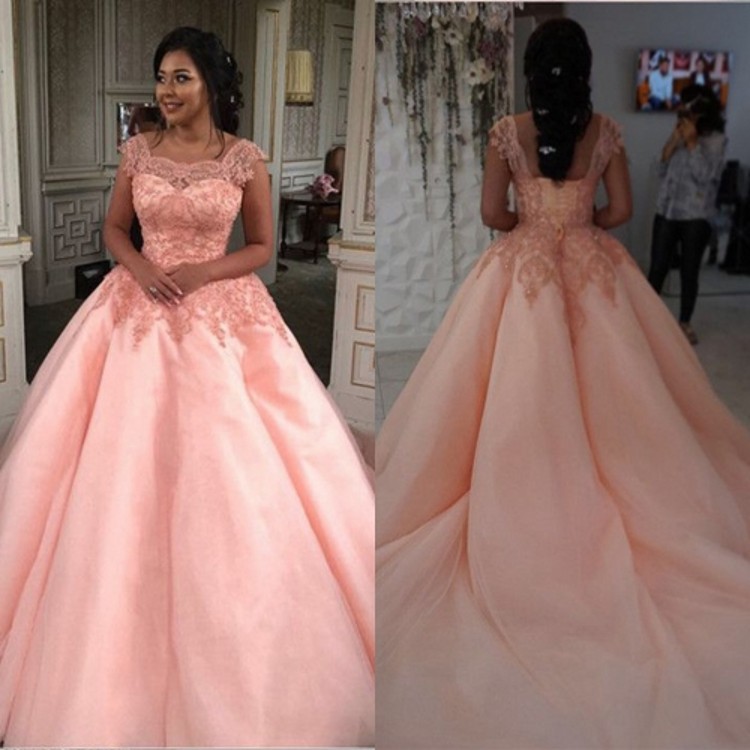Alluring Pink Ball Gown Evening Dresses Appliques Lace Tulle Satin Corset Plus Size Long Prom Dresses, Gray
Alluring Pink Ball Gown Evening Dresses Appliques Lace Tulle Satin Corset Plus Size Long Prom Dresses, Gray