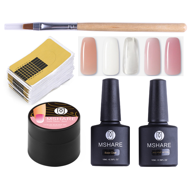 MSHARE UV Builder Gel Set 5pcs Nails Form Nail Art Model Nail Extension White Clear Pink Varnish
MSHARE UV Builder Gel Set 5pcs Nails Form Nail Art Model Nail Extension White Clear Pink Varnish