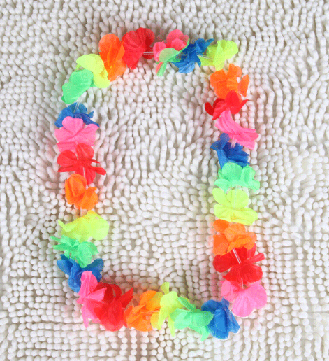 Hawaiian rainbow flower Leis artificial flower beach garland Necklace Luau Party gay pride 40 inches multi colour