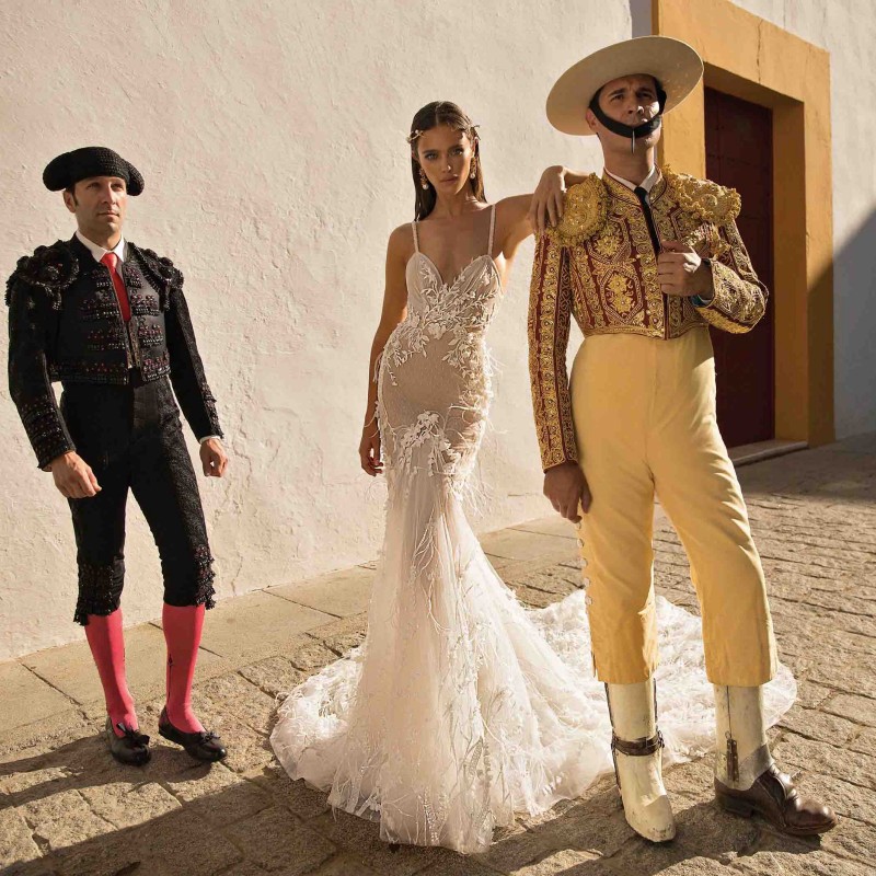 Mermaid Berta Backless Wedding Dresses With Detachable Cape Bridal Gowns Feather Spaghetti Straps D Appliqued Vestidos De Nnovia