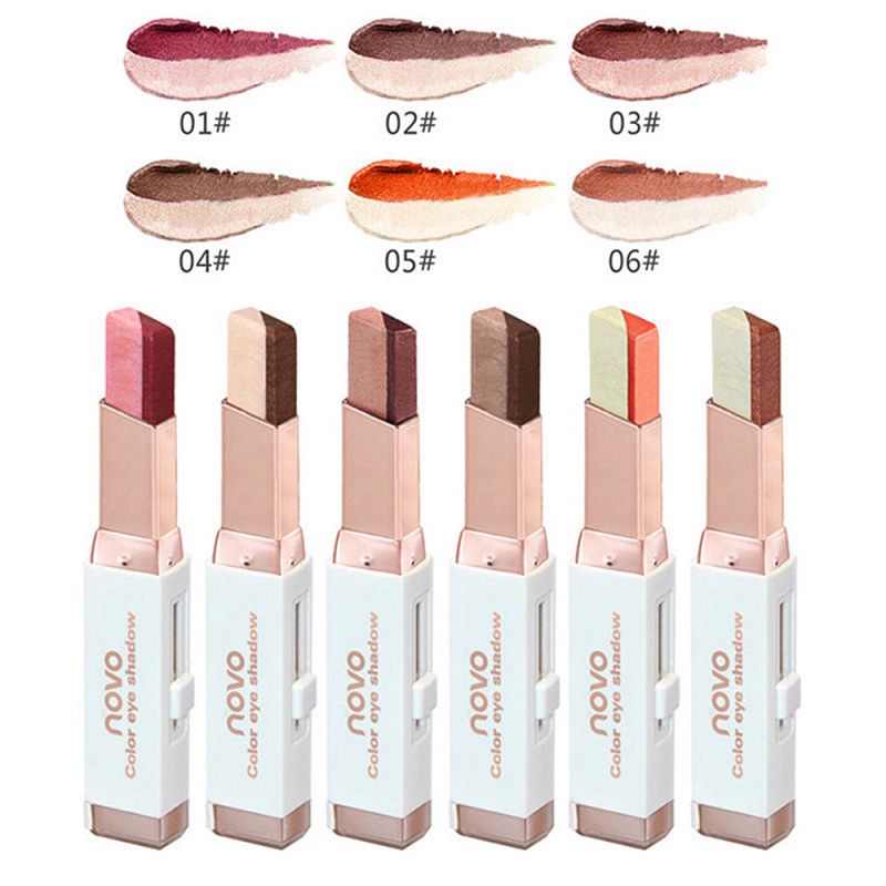 NOVO Two Tone Gradient Velvet Korean Style Eye Makeup Cream Shadow Stick Sleek Waterproof Shimmer Metallic Eyeshadow Pencil, Multi
NOVO Two Tone Gradient Velvet Korean Style Eye Makeup Cream Shadow Stick Sleek Waterproof Shimmer Metallic Eyeshadow Pencil, Multi