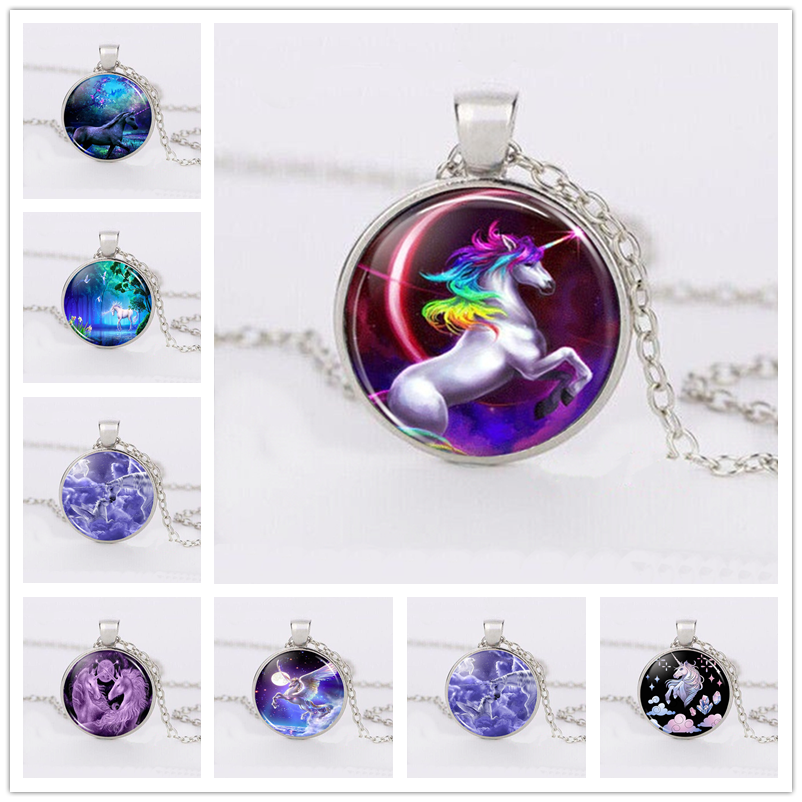 Unicorn Charm Glass Necklace Jewelry, Rainbow Pony Time Gemstone Silver Necklace Unicorn Necklace Collection Pendant Jewelry Accessories
Unicorn Charm Glass Necklace Jewelry, Rainbow Pony Time Gemstone Silver Necklace Unicorn Necklace Collection Pendant Jewelry Accessories