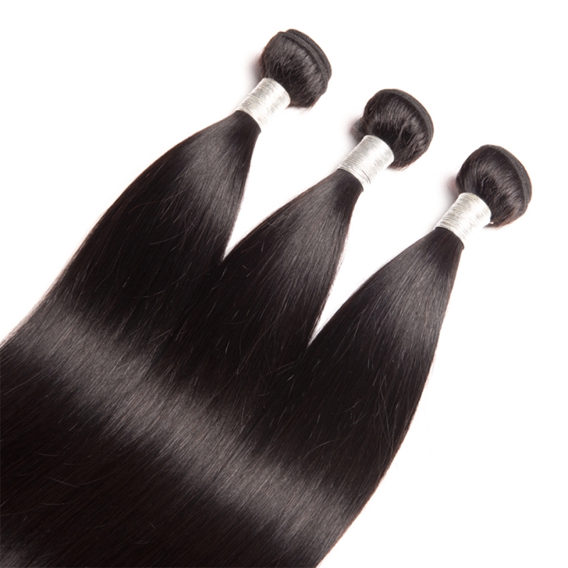 Brazilian Peruvian Human Hair Malaysian Indian Virgin Hair Extensions Straight Sample 1 Piece One Bundle 10-40inch Double Wefts