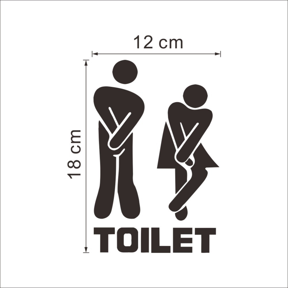 Toilet Seat Entrance Sign Wall Sticker Art Removable Bathroom Decals Decor
