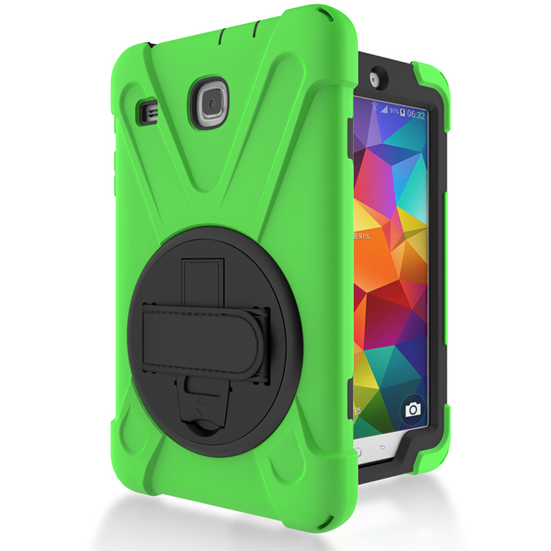 Silicone Case Cover with Wrist Strap for Samsung Galaxy Tab E 80 T377 T377V TabletStylus