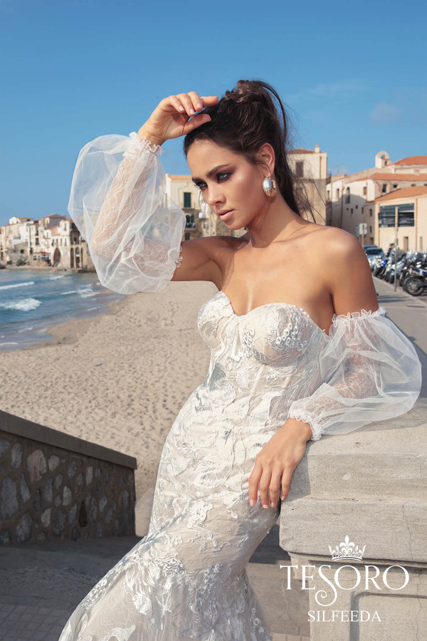 Mermaid Dresses Detachable Sleeves Sweep Train Sweetheart Lace Wedding Dress With ing Custom Made Plus Size Bridal Gown