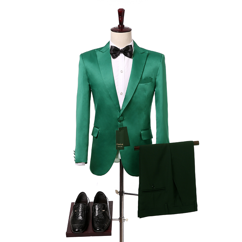 Green Wedding Men Suits 2018 Two Piece Peaked Lapel Slim Fit Groom Tuxedos for Wedding Jacket Pants Foviva Style 09012, Same as image
Green Wedding Men Suits 2018 Two Piece Peaked Lapel Slim Fit Groom Tuxedos for Wedding Jacket Pants Foviva Style 09012, Same as image