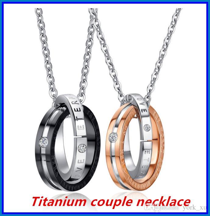 Stainless Steel Couple Necklace Lover Pendant DHL Valentine's Day Jewelry Gift Golden Color and Silver Color bea025
Stainless Steel Couple Necklace Lover Pendant DHL Valentine's Day Jewelry Gift Golden Color and Silver Color bea025