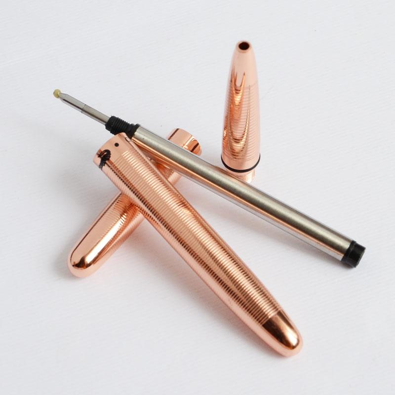 MINI CROCODILE ROLLER BALL PEN PEN COPPER RINGS+ POUCH NEAT CONVIENCE 9CM