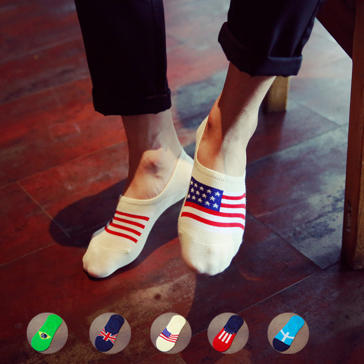 Silica Gel Non-slip Man Invisible Socks Full Cotton Fashion National Flag Pattern Shallow Marine Socks Male Socks 1pair=2pcsws80, 1#
Silica Gel Non-slip Man Invisible Socks Full Cotton Fashion National Flag Pattern Shallow Marine Socks Male Socks 1pair=2pcsws80, 1#