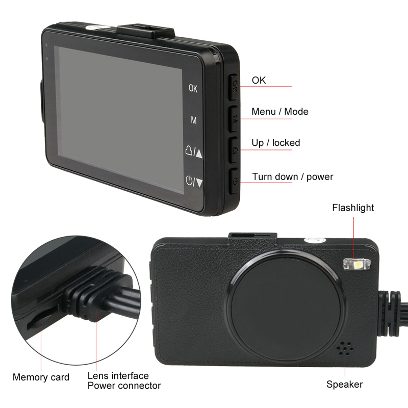 New Update 3 inch LCD Screen Dual Cameras Mini 1080P Motorcycle DVR Waterproof Video Recorder With G-Sensor Motor Dash Camera
