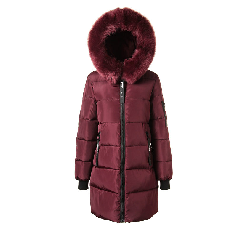 Warm Fur Fashion Hooded Quilted Coat Winter Jacket Woman 2017 Solid Color Zipper Down Coon Parka Plus Size 3Xl Outwear C3748 B3