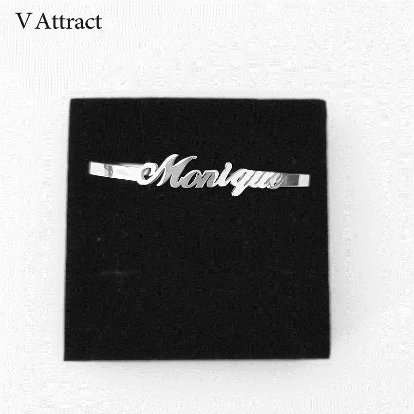 V Attract Personalized Hand Link BFF Jewelry Kpop Custom Name Bracelets Bangles Women Men Bijoux Femme Gold Erkek Bileklik Y1