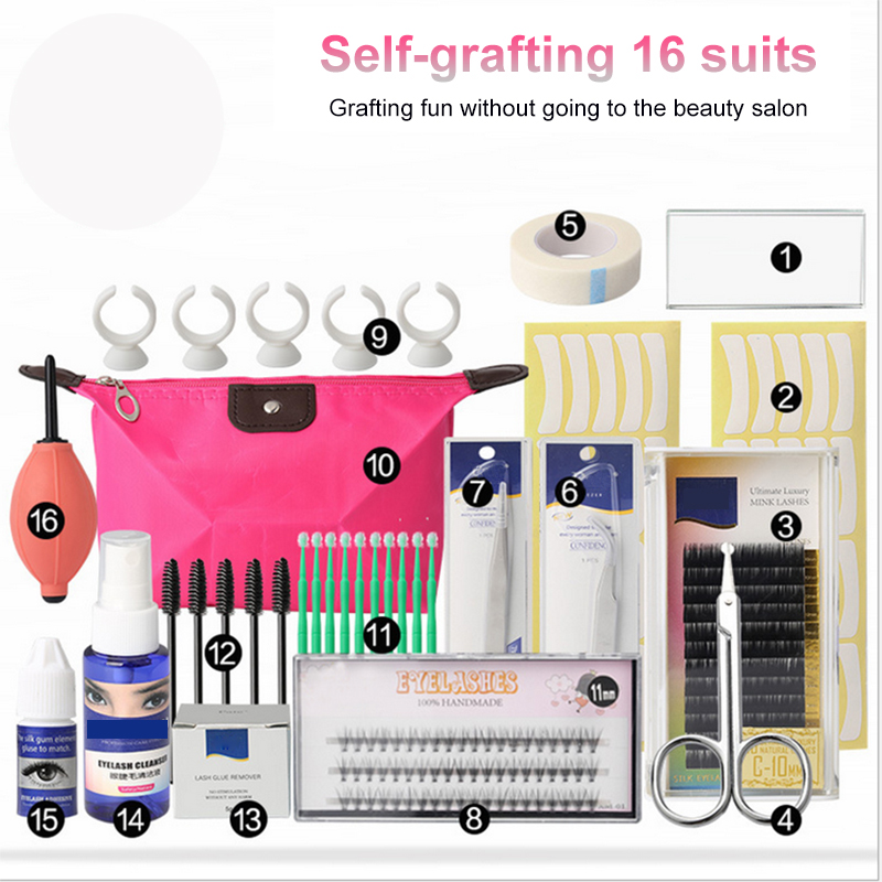16 Pcs False Eyelash Extension Tools Set Makeup Tools Kits Professional Individual Eye Lashes Grafting Kit Set Bag
16 Pcs False Eyelash Extension Tools Set Makeup Tools Kits Professional Individual Eye Lashes Grafting Kit Set Bag