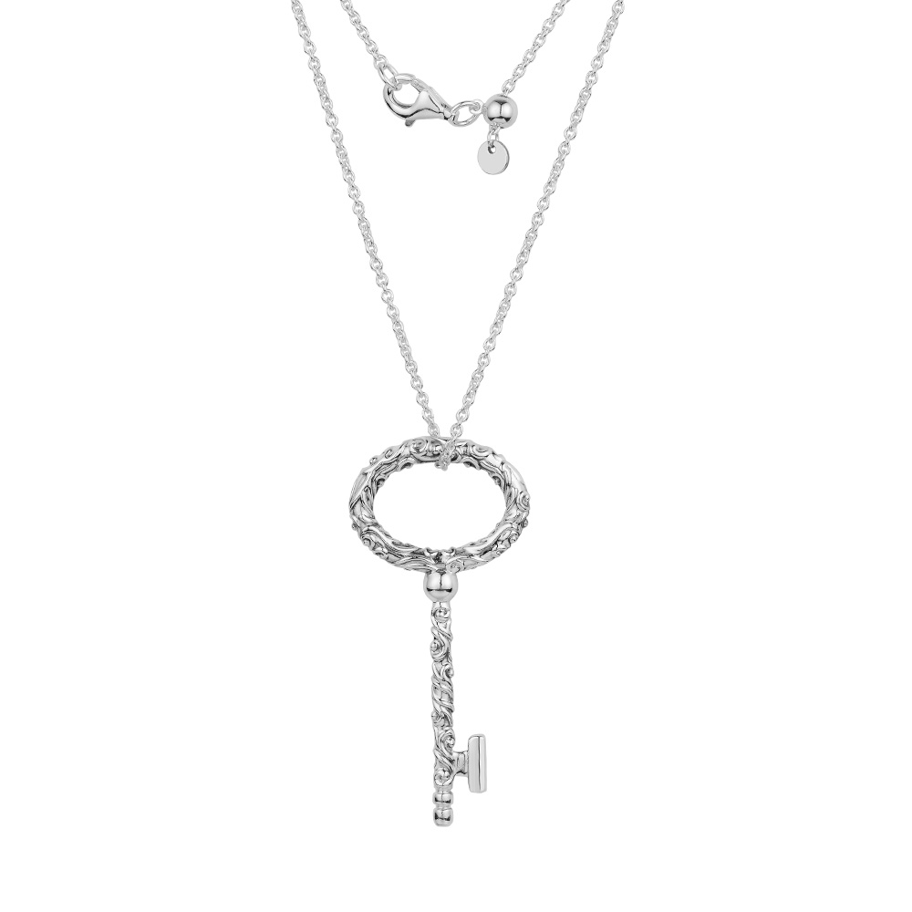 Automne 2018 Argent 925 Regal Key collier en argent pendentif mode ligne pour femmes Bijoux Faire Collier