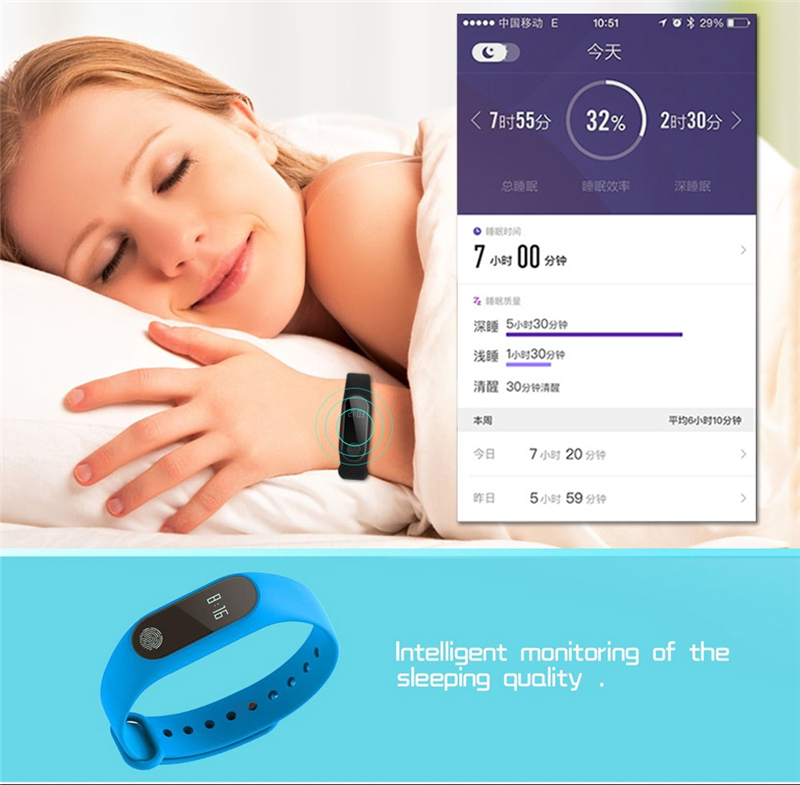 M2 Bracelet Smart Watch Monitor Smartband Health Fiess Band for Android activity tracker Watches with Package free shipping