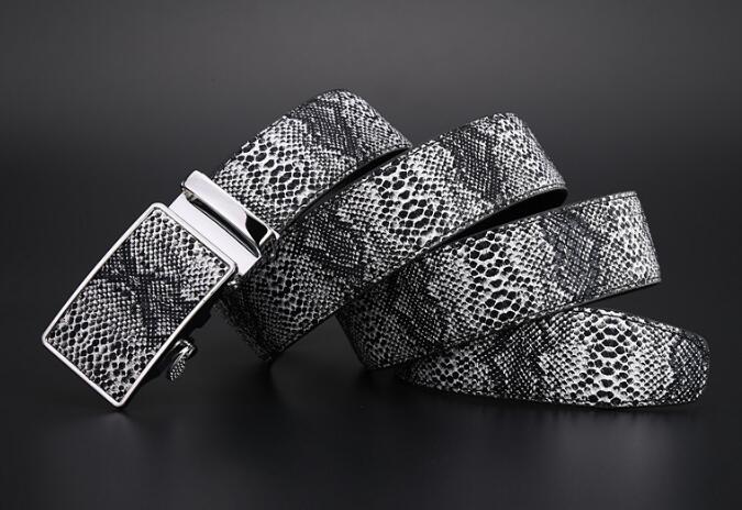 Hot selling new Mens womens black belt Genuine leather Business belts Pure color belt snake pattern buckle belt for gift