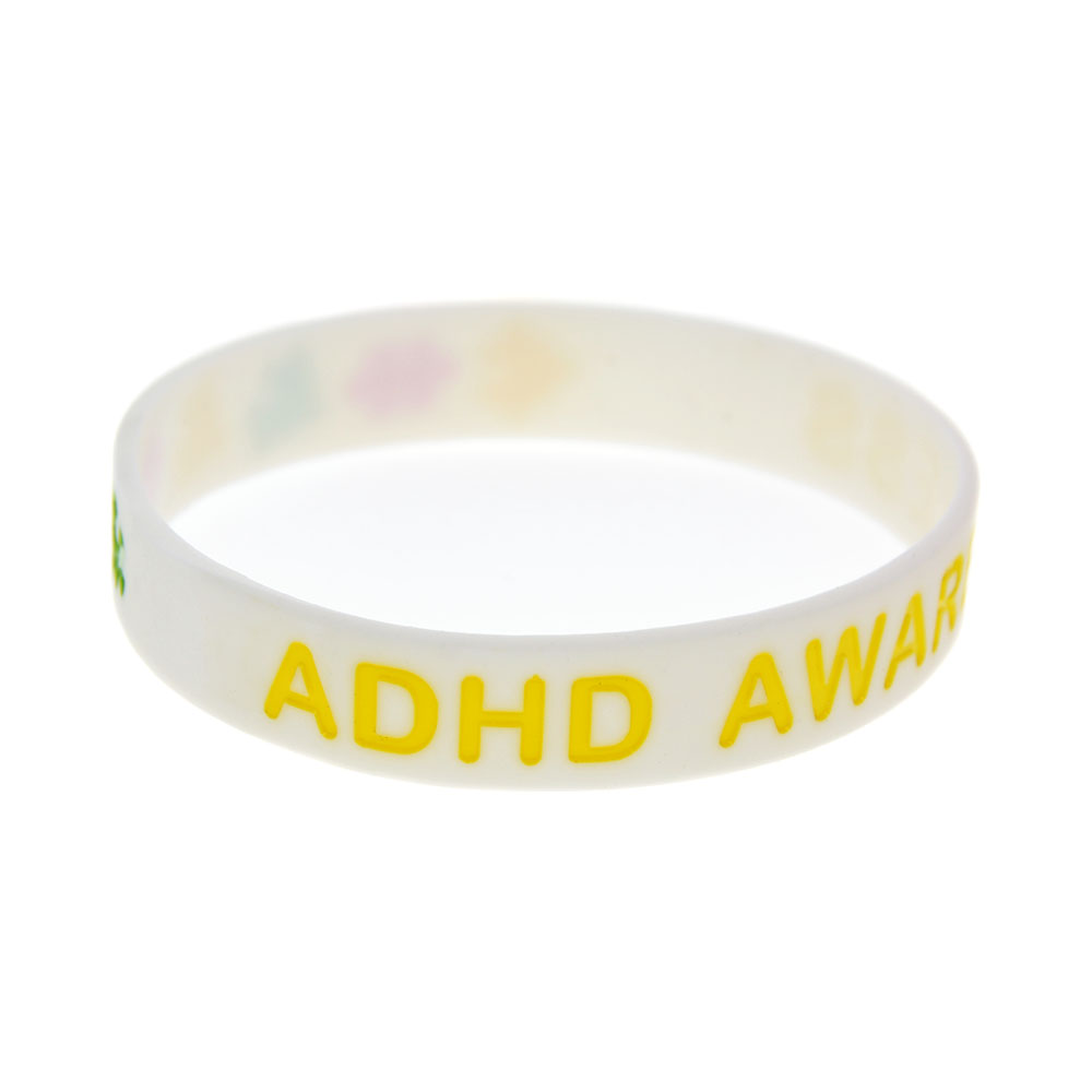 100PCS ADHD Awareness Silicone Rubber Bracelet Multicolour Jigsaw Decoration Logo For charity fund Activity Promotional Gift