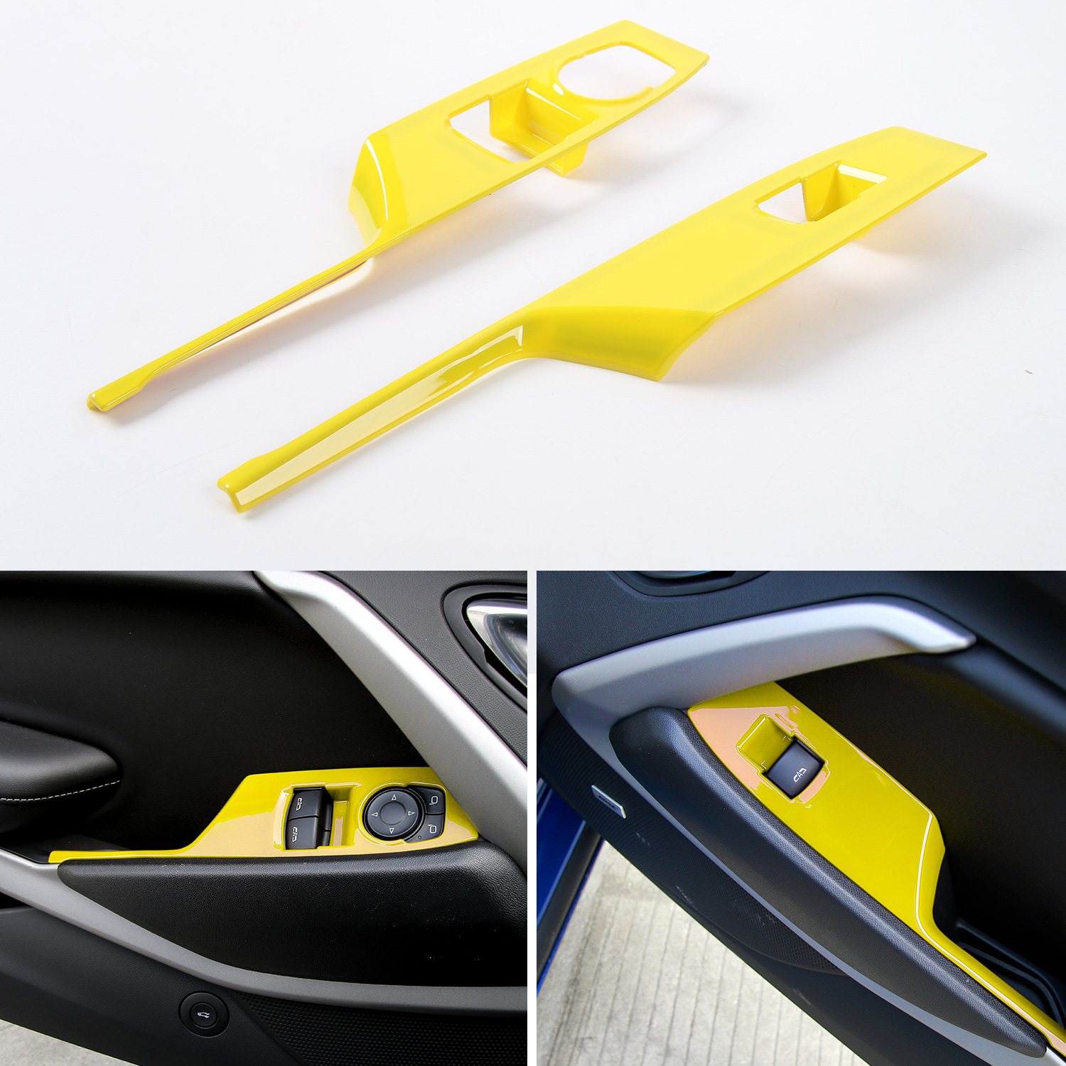 Car Door Window Lift Button Armrest Switch Panel Cover Trim ABS Decoration Strip For Chevrolet Camaro Auto Interior Accessories