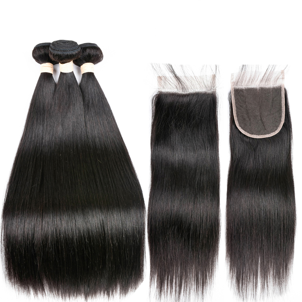 9A Peruvian Brazilian Raw Indian Hair Cuticle Aligned Hair Straight Remy Human Hair Wave Closure Dhgate