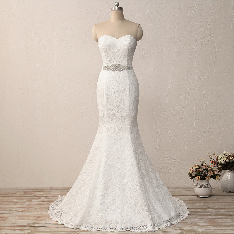 New Elegant Lace Mermaid Wedding Dresses with Appliques Beaded Off the Shoulder Plus Size Bridal Gowns QC1131