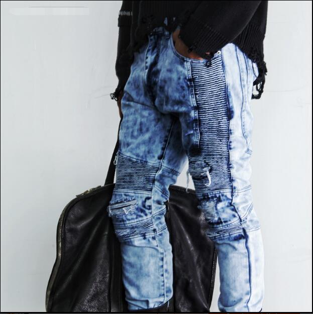 Men' dark black heavy industry stitched together hand-made holes to trim the body and foot jeans men' fashion. -2XL
Men' dark black heavy industry stitched together hand-made holes to trim the body and foot jeans men' fashion. -2XL