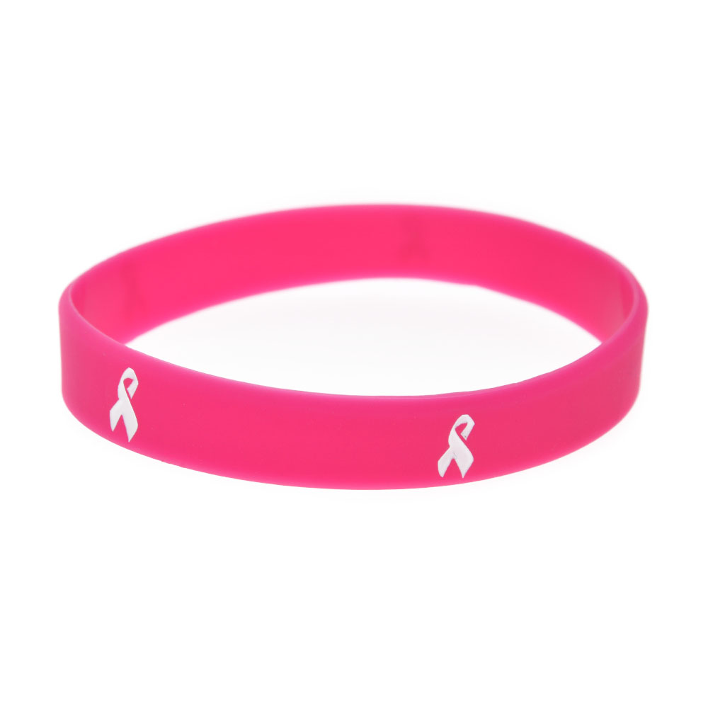 1PC Cancer Ribbon Silicone Wristband Motivational Decoration Logo Carry This Message As A Reminder in Daily Life