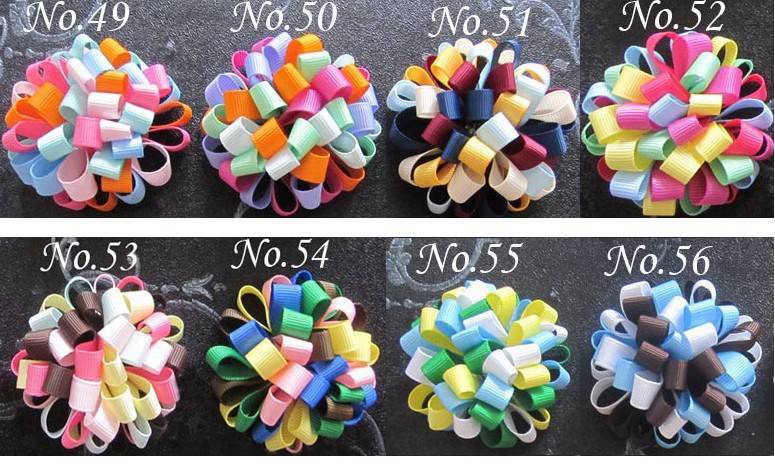 Baby Loop Bows Clips ponytail Holder Hair Accessories Girl Ribbon boutique Xmas Hair Bows Clip Flower ties Headband headwear 60pcs HD3236