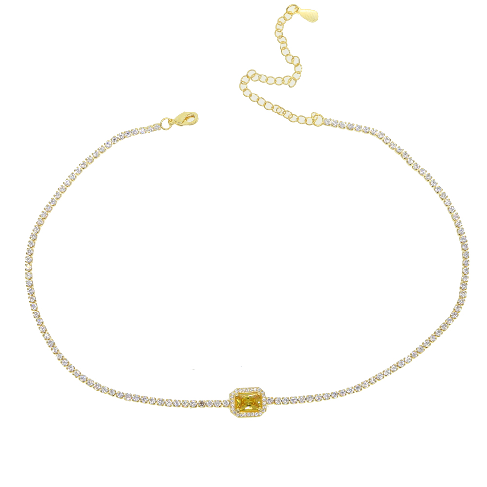 new arrived wedding engaegment bridal choker diamond necklace tennis cz chain trendy gorgeous elegance lady jewelry