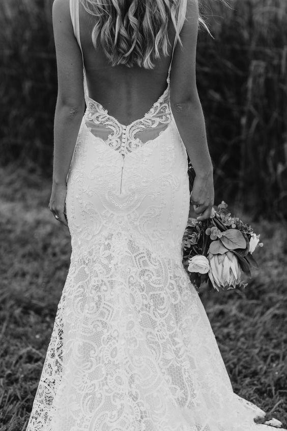 Country Bohemian Newest Beach Mermaid Dresses Full Lace Applique Spaghetti Straps Court Train Wedding Bridal Gowns Custom