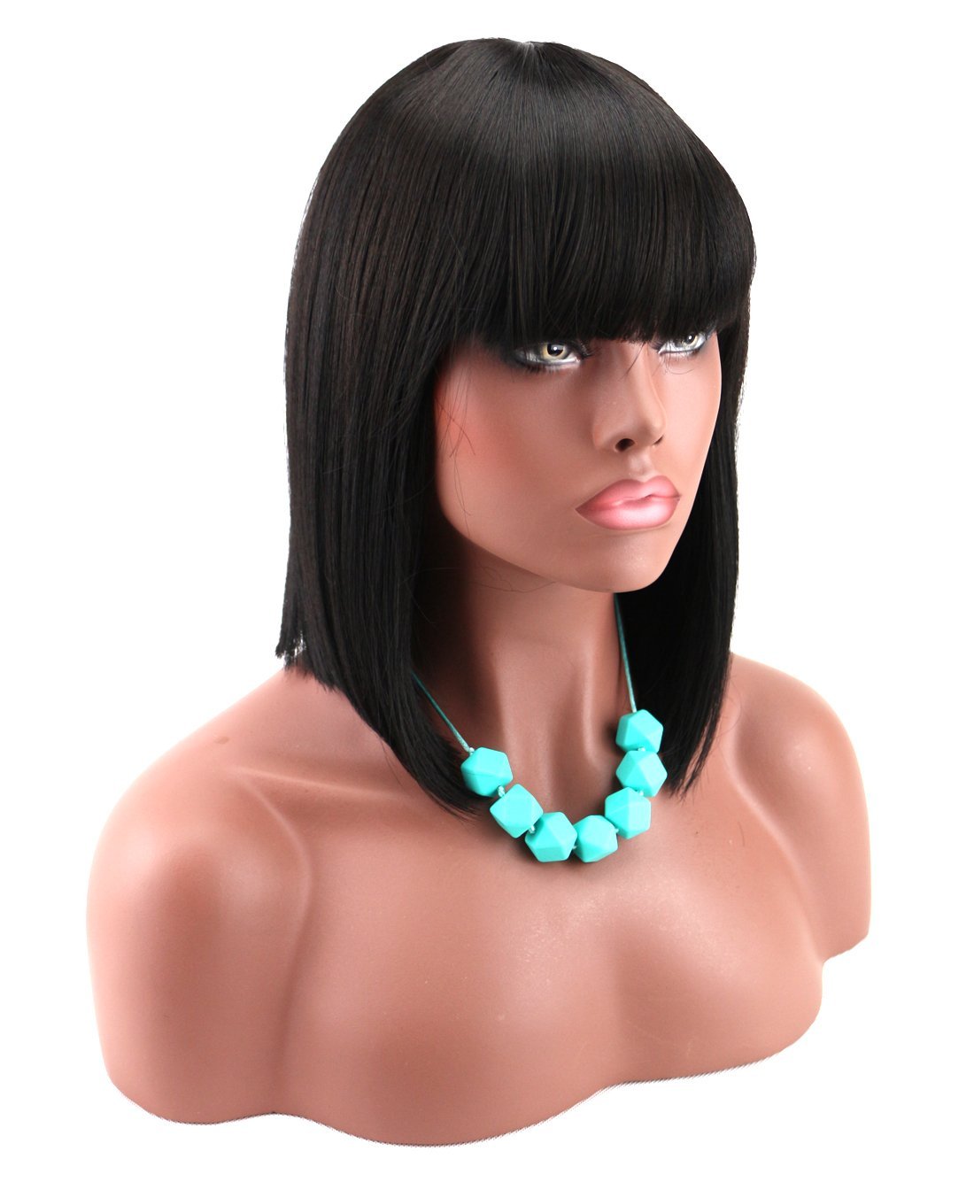 Short Bob Wigs With Bangs Brazilian Virgin Hair Straight Fringe Human Hair Wigs For Women