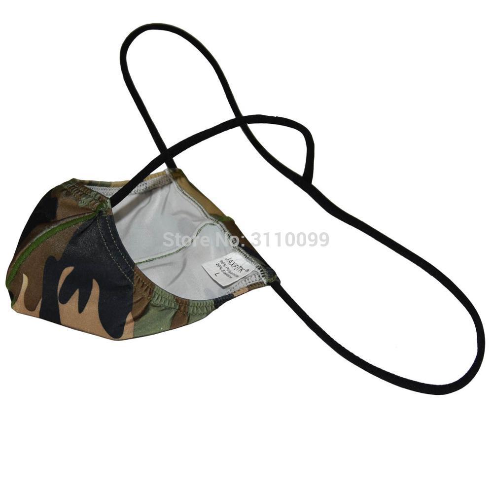 Camouflage Micro String Sexy Men's Bikini Thongs and G-Strings Smooth Comfy Male Thong Underwear Men Tanga Fashion T-Back S923