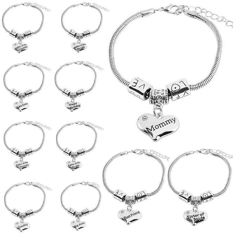 Mommy Bangle Bracelet Family member Gifts Mom Daddy sister Bracelets Charms Father Mother Groom letter charm for wedding fashion jewelry will and sandy
Mommy Bangle Bracelet Family member Gifts Mom Daddy sister Bracelets Charms Father Mother Groom letter charm for wedding fashion jewelry will and sandy