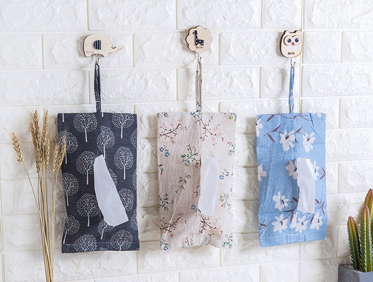 Tissue box Hanging cotton and linen Home Car Tissue Case Box Container Towel Napkin Papers BAG Holder Case Pouch