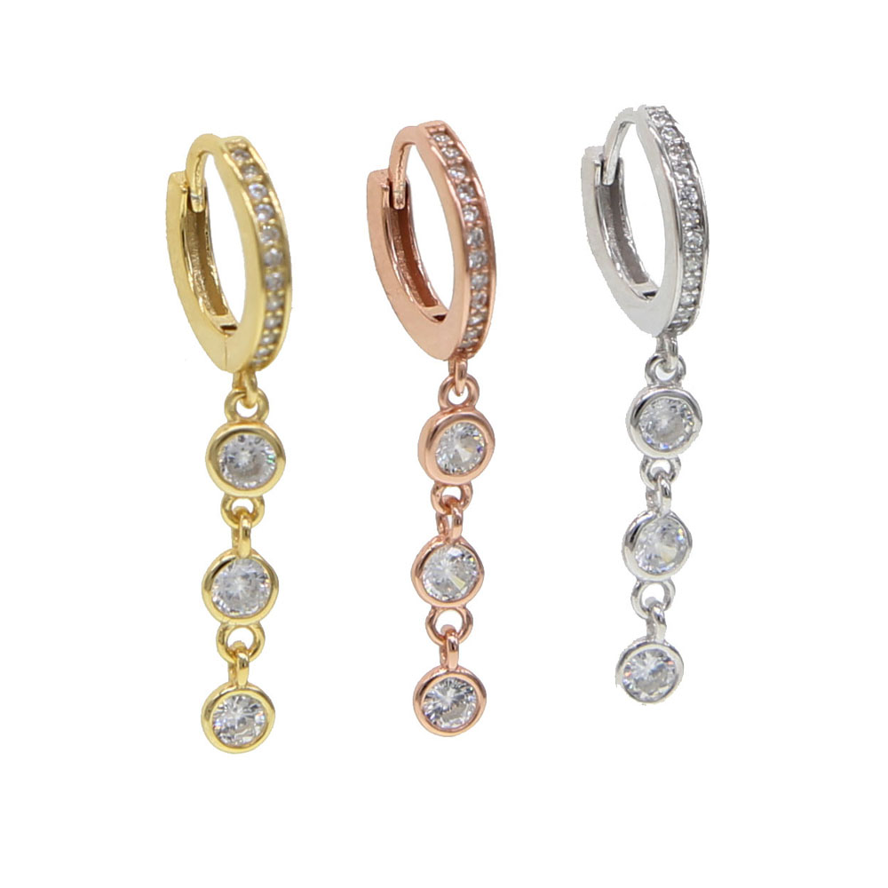 Tassel cz dangle earring 100% 925 sterling siliver wedding bridal gift elegance cz drop charm sparking cubic zirconia long earrings