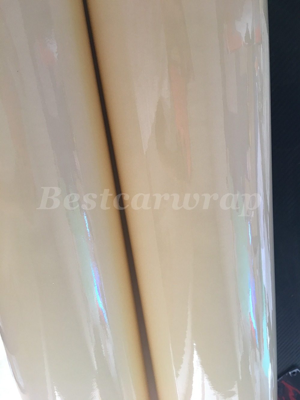 Premium khaki Milan Cream Gloss Vinyl Wrap For Whole Car Wrap Covering With Air bubble Free Lke 3M quality Low tack glue Size:1.52*20m( 5x67ft
