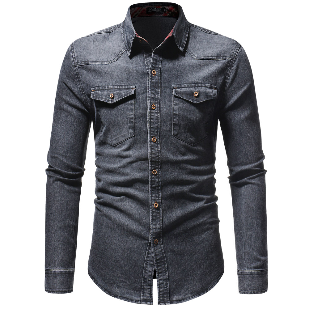 2020 Men Shirt Classic Casual Demin Shirt Long Sleeve -Clothing Social Chemise Homme Jeans Wear Plus Size XXXL, Black
2020 Men Shirt Classic Casual Demin Shirt Long Sleeve -Clothing Social Chemise Homme Jeans Wear Plus Size XXXL, Black