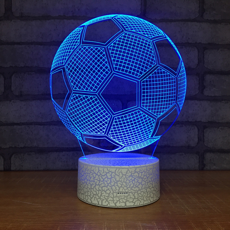 Football Night Lamp 3D Acrylic LED Night Light Touch 7 Color Change Desk Table Lamp Party Decorative Light