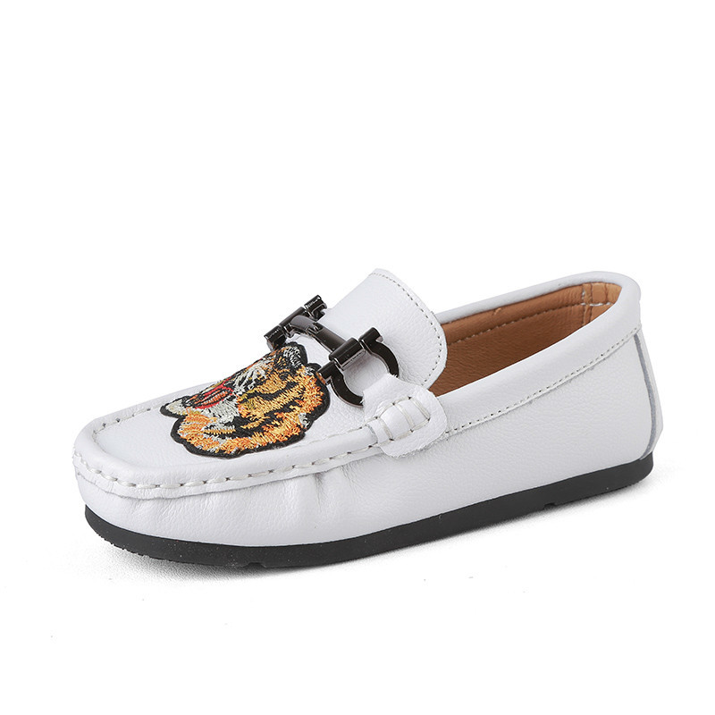 2018 New Genuine Leather Kids Sport Children's Shoes Boys Loafer Fashion Soft Children Shoes For Boys Girls Casual Flat Slip On Loafers