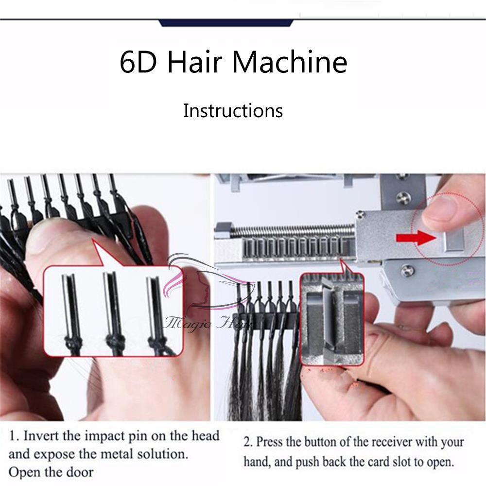 6D Human Hair Extension Machine Connector With Hair Remove Piler No-trace Quick Kit Salon Natural Real Keratin Wig Style Tool