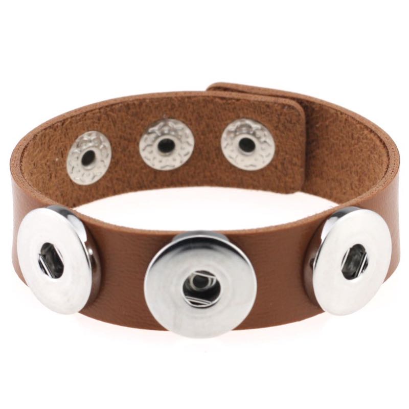 Fashion NOOSA Rvica Chunk Charm Bracelets Trendy Bracelet Snap Button 14 Colors PU Leather DIY Jewelry Wholesale