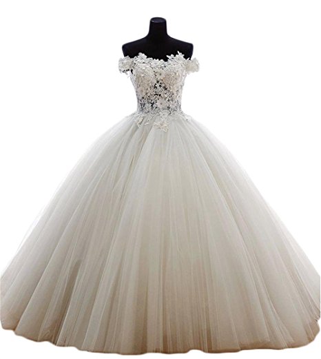2018 Sexy Bateau Lace Ball Gown Quinceanera Dress with Appliques Tulle Plus Size Sweet 16 Dress Vestido Debutante Gowns BQ141