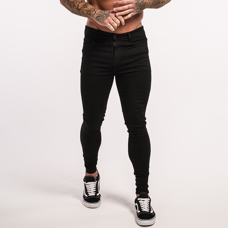 Gingtto Skinny Jeans For Men Super Stretch Skinny Tight Pant Big Size Cotton Comfortable Dropshipping Supply Grey Jeans zm09 S913