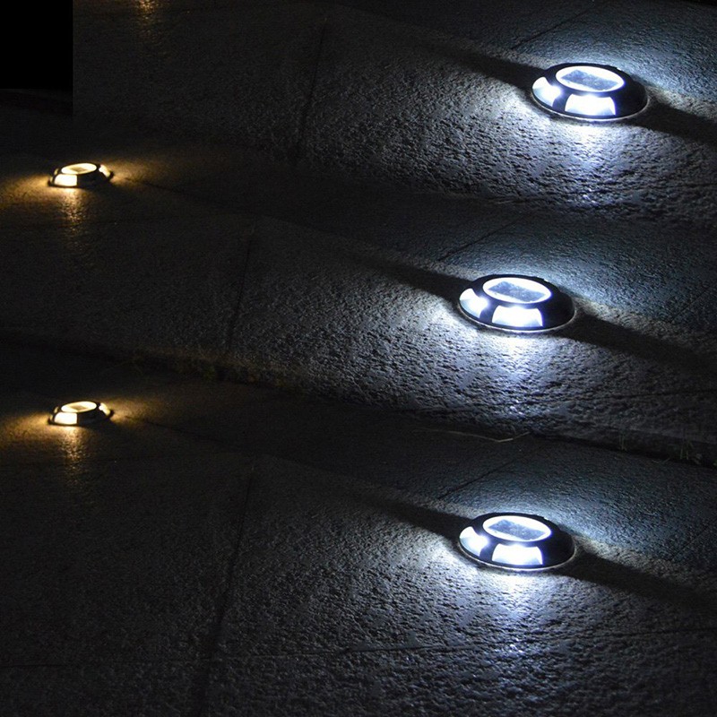 Solar Road Stud Aluminum 4-LED Waterproof Road Light Sensor LED Lights For Driveway Garden Square Pathway
