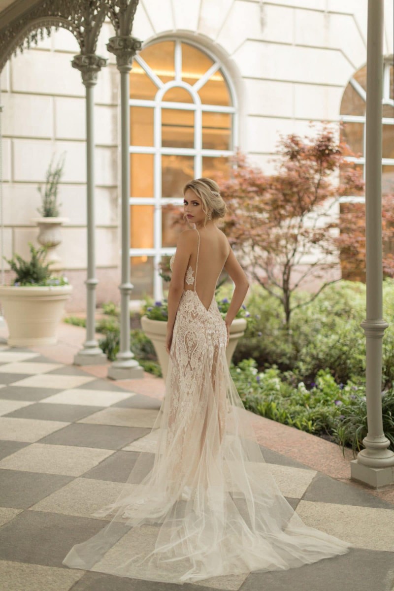 Naama & Anat 2019 Mermaid Wedding Dresses With Detachable Train Illusion Lace Appliqued Boho Bridal Gowns Backless vestido de novia