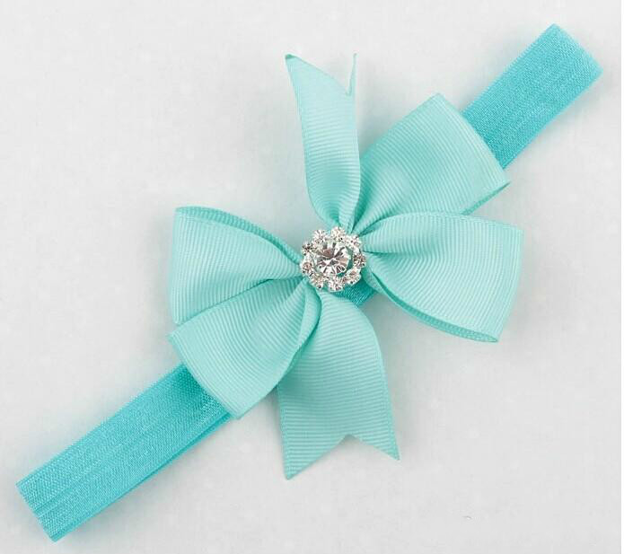 Free Shipping Wholesale 18 Colors Rhinestone Dovetail Bow Baby Girl Headbands Headband Jewelry Children Hairband Girls Hair Bows Accessories